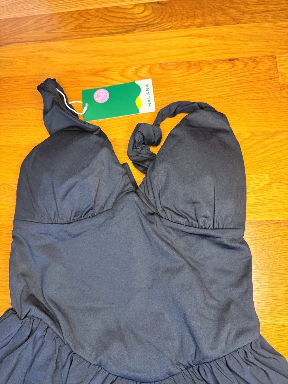 Halara Black Backless Tie Mini Dress XS NWT Ballet Core